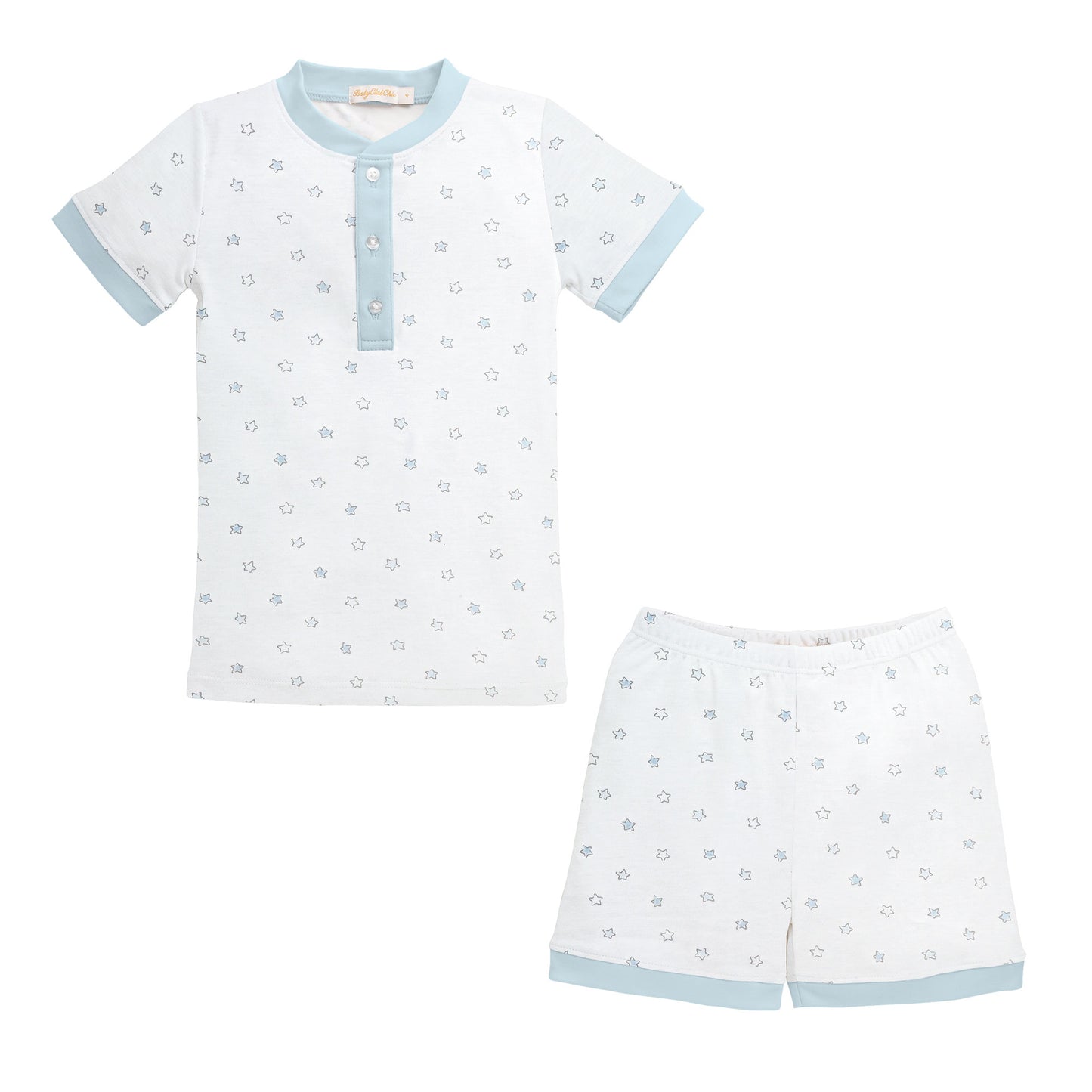 Shorts Kid Set w/ Buttons | Little Blue Stars