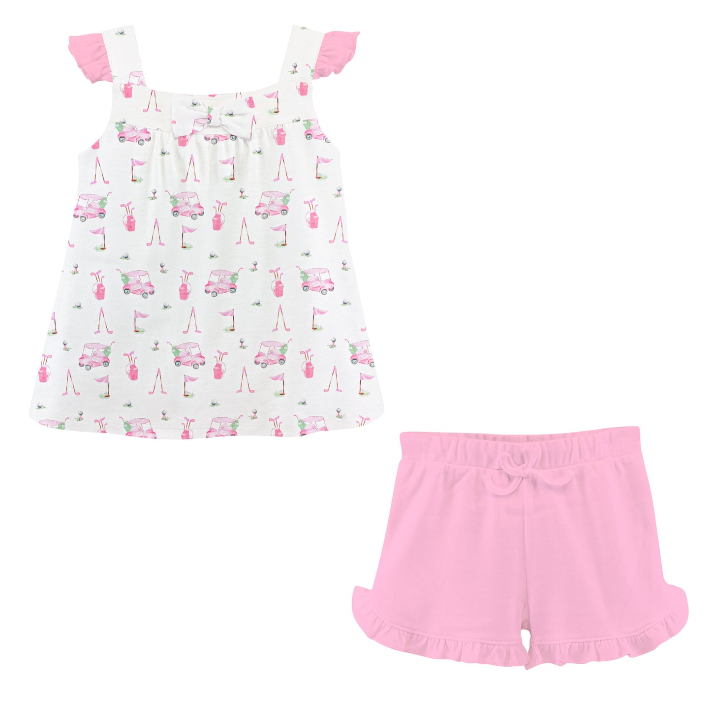 Printed Tee + Short Set | Pink Golf