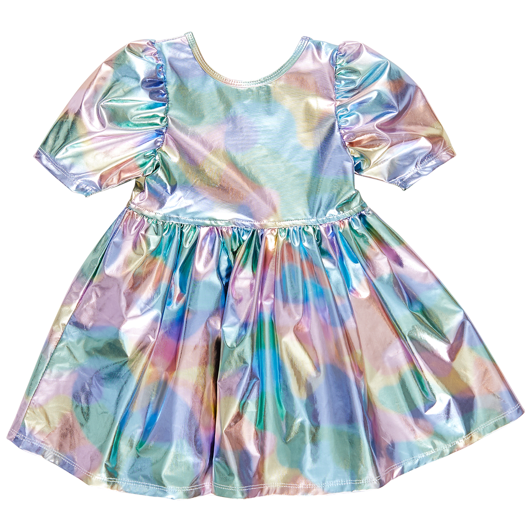 Girls Laurie Dress | Cotton Candy Lame