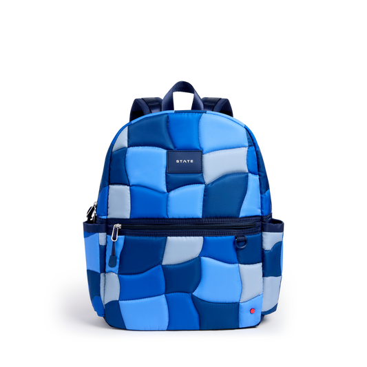 Kane Double Pocket Backpack | Blue Puffer Check