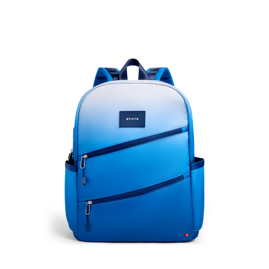 Kane Double Pocket Backpack | Blue Gradient Diagonal