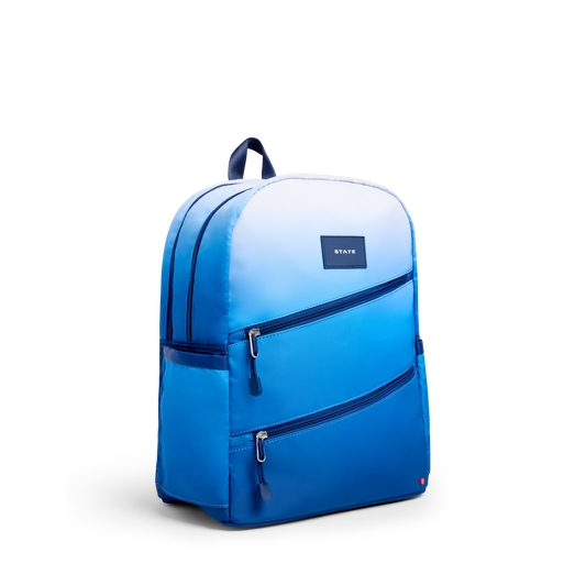 Kane Double Pocket Backpack | Blue Gradient Diagonal