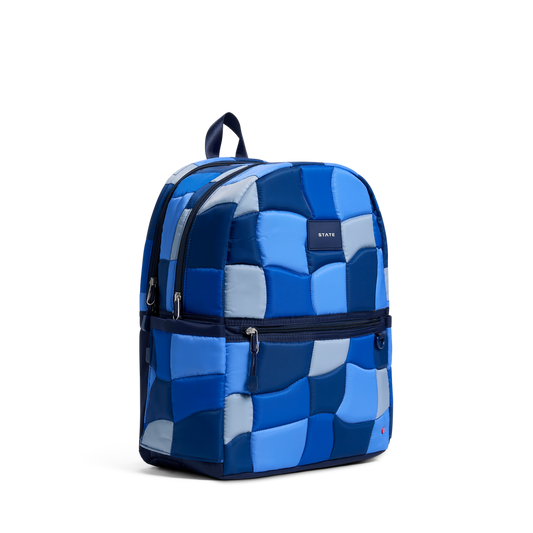 Kane Double Pocket Backpack | Blue Puffer Check