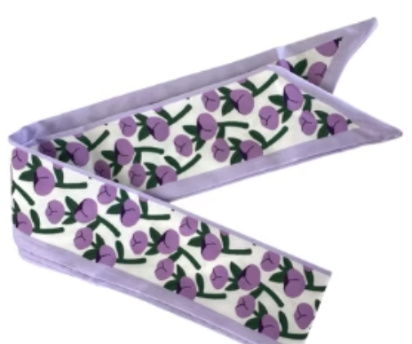 So Trendy Scarf Charm Necklace | Purple Flowers