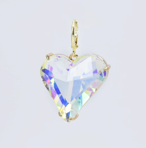 Iridescent Heart Stone Charm