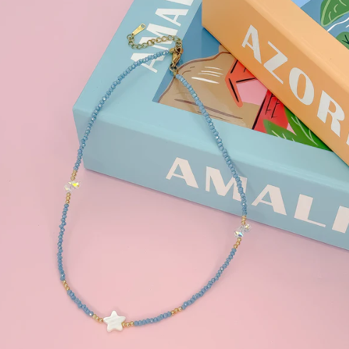 Star Girl Sparkle Necklace | Blue