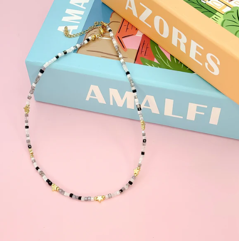 Born to Shine Necklace | Black and Grey