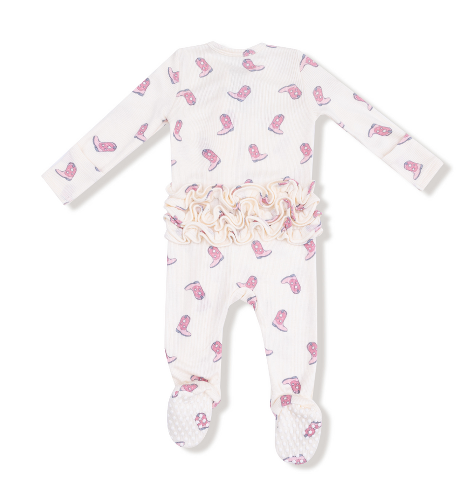 COWGIRL BOOTS | 2 WAY ZIPPER RUFFLE BACK FOOTIE