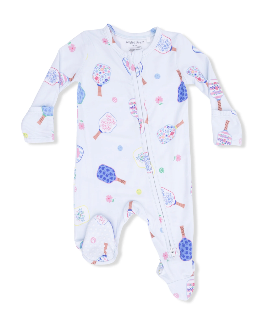 2 Way Zipper Footie | Floral Pickleball