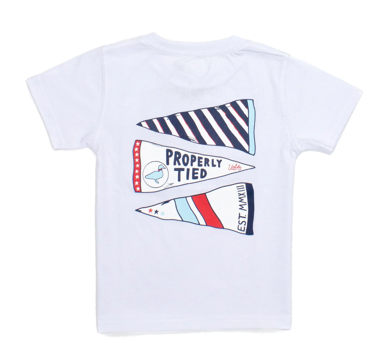Boys Short Sleeve White Tee | Americana Pennant