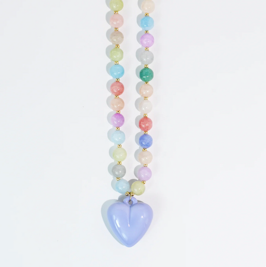 Happy Colorful Heart Necklace | Purple
