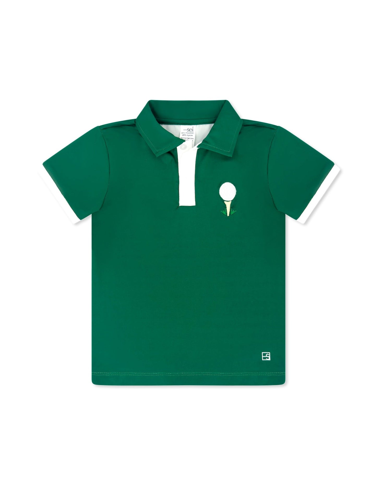 Parker Polo | Augusta Green, Pure Coconut, Golf Tee