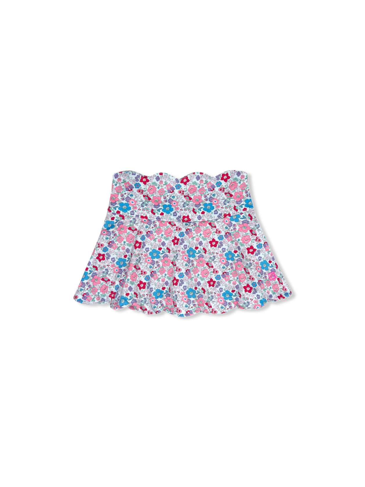 Zoe Scallop Skort | Bloomberry Floral, Power Pink