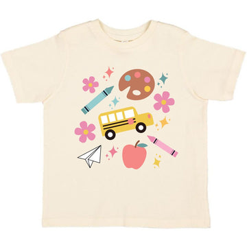 Back To School Doodle Short Sleeve T-Shirt | Natural