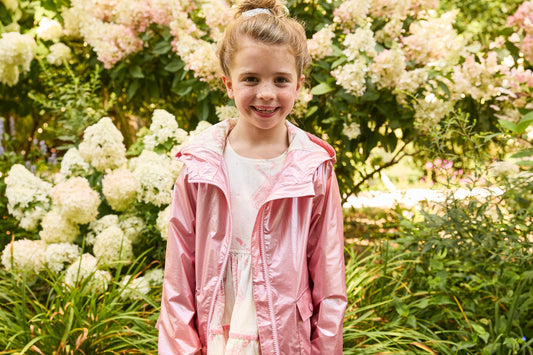 Girls Rafa Rain Coat | Pink Metallic