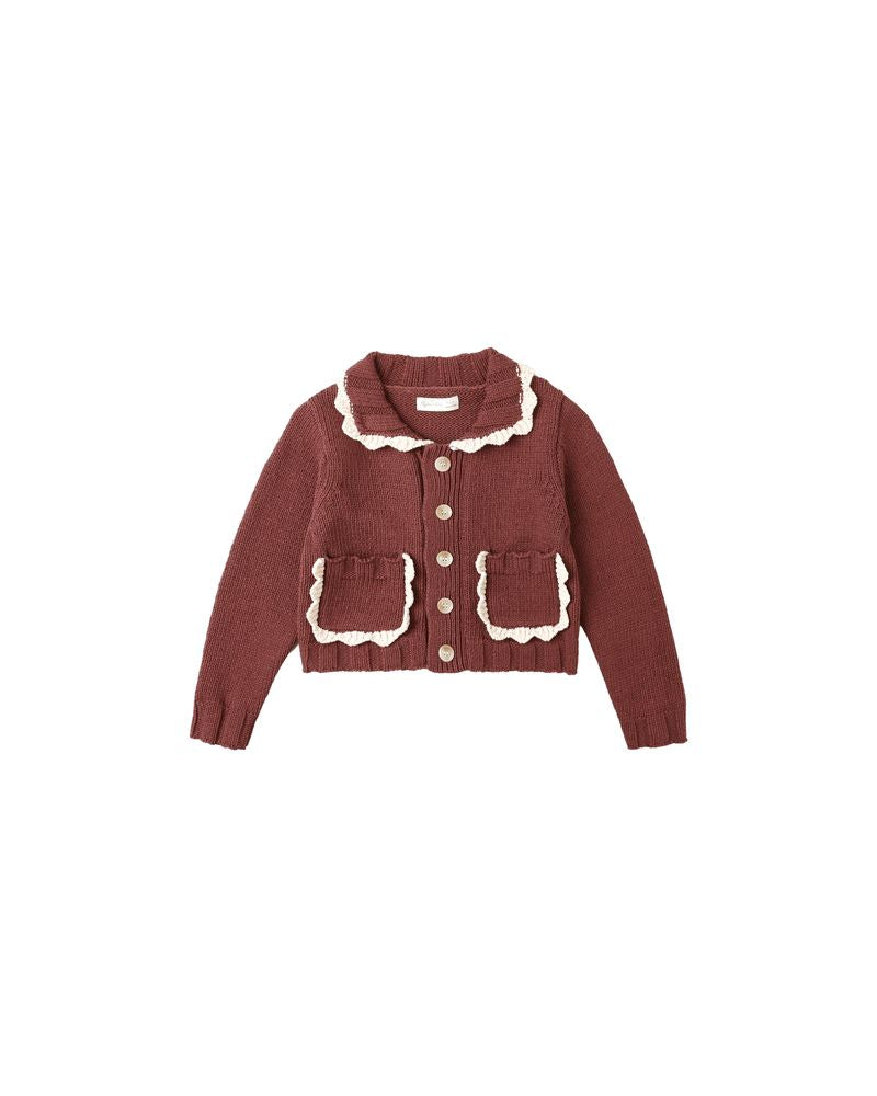 COLLARED CARDIGAN || BURGUNDY