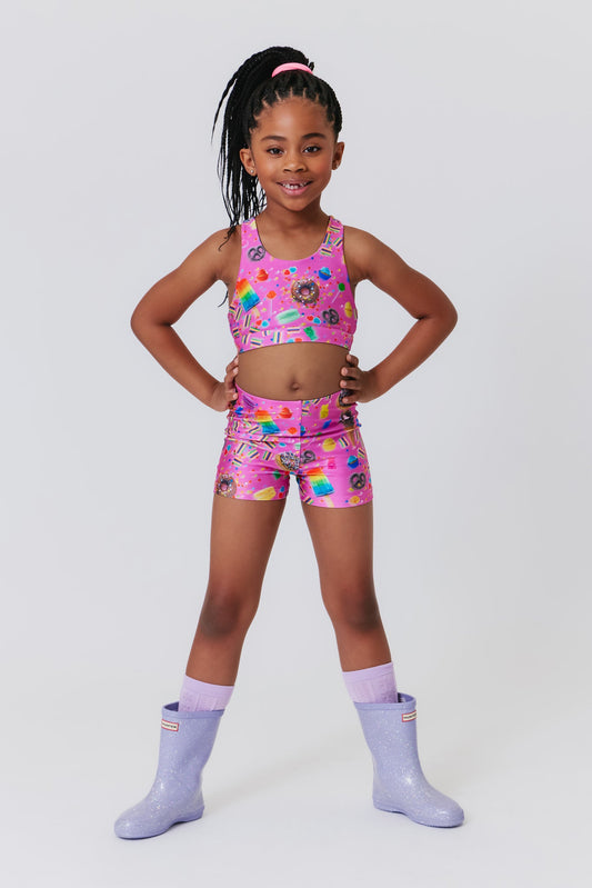 Girls Booty Shorts | Pink Candy Spill