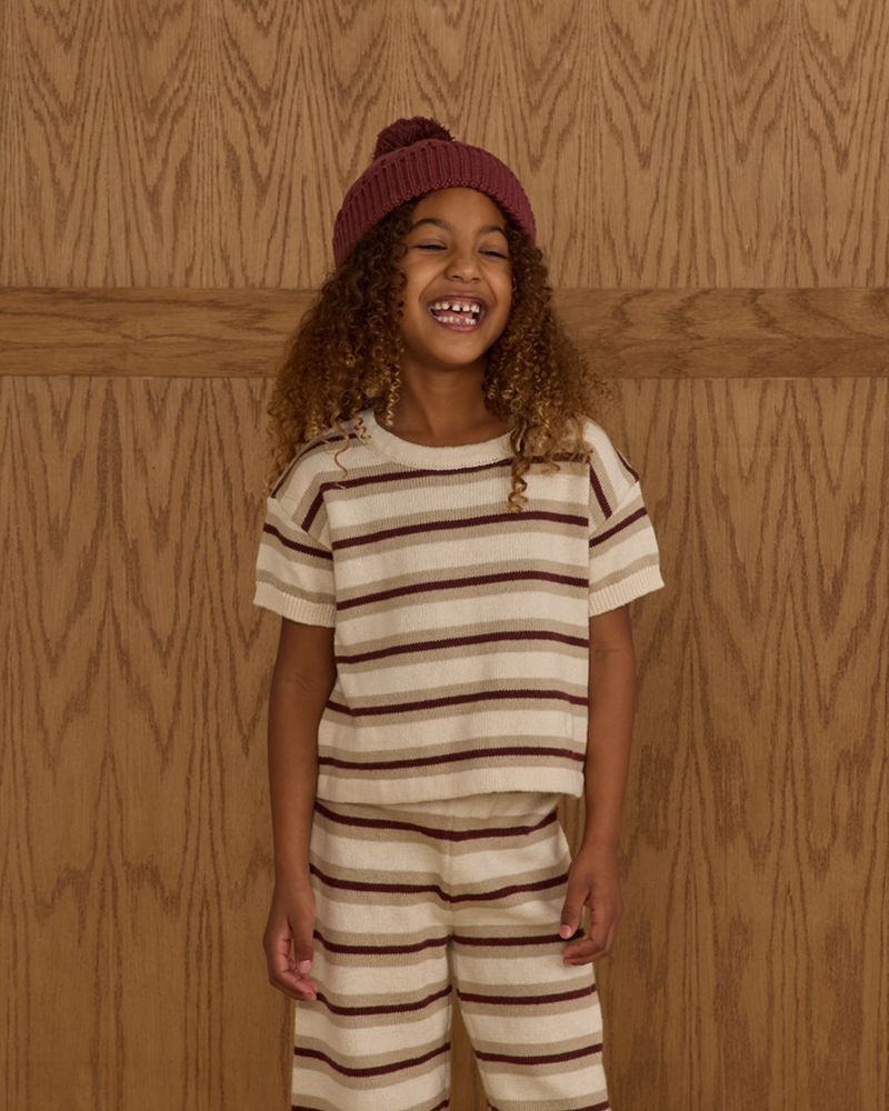 KNIT WIDE LEG PANT || AUTUMN STRIPE
