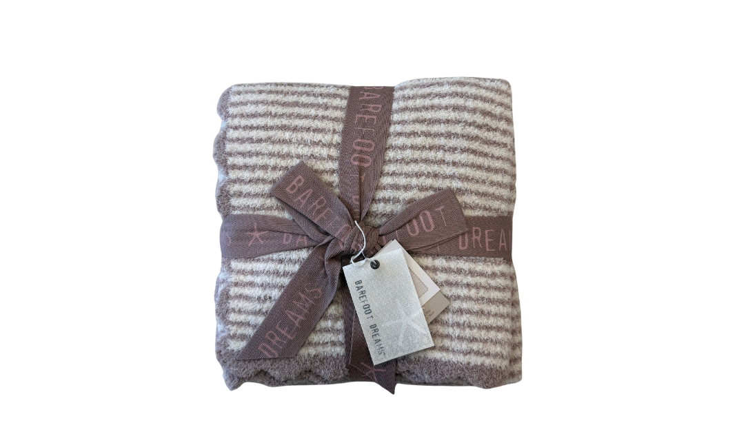 Stripe Scallop Blanket | Faded Rose