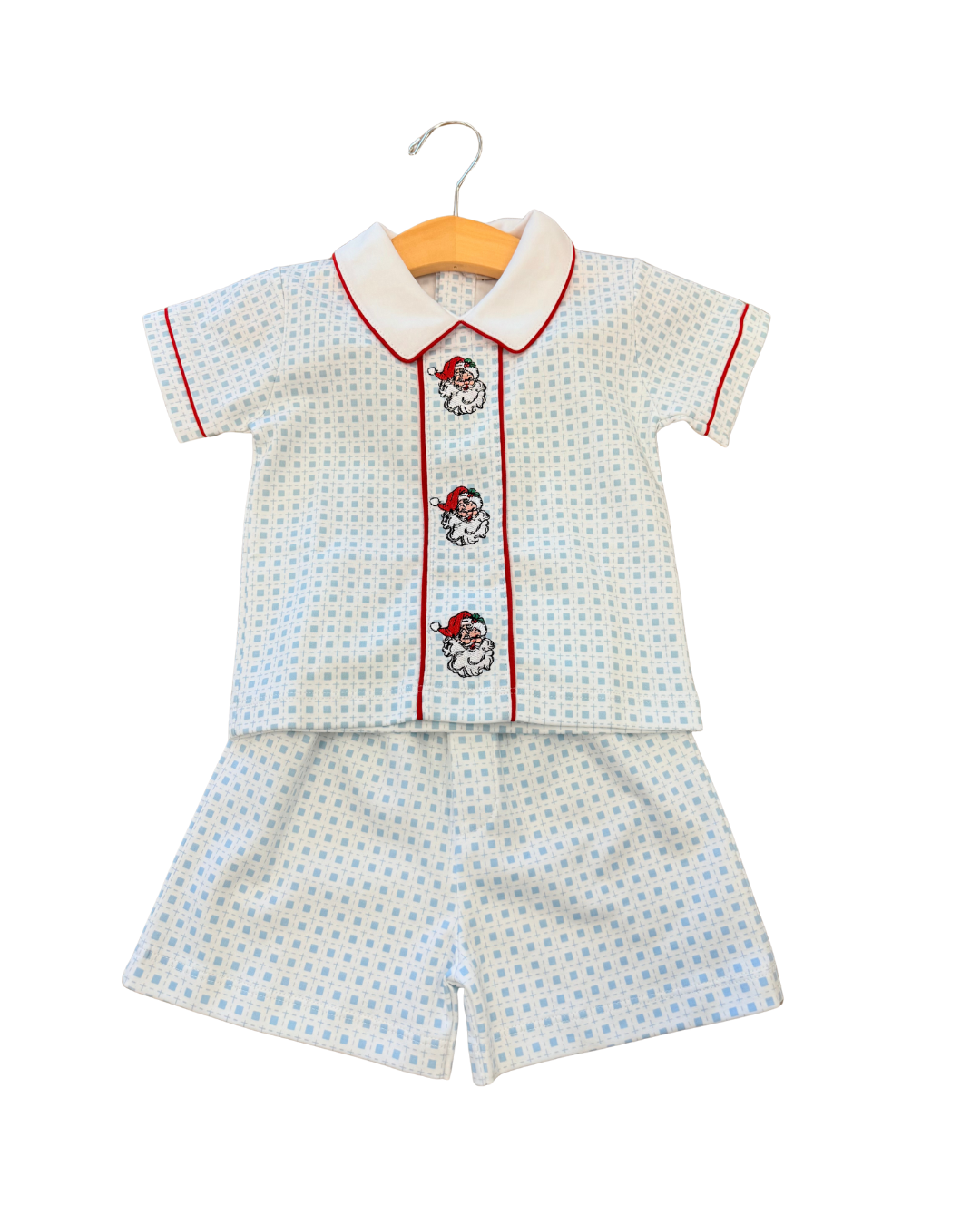 Blue Santa 2 Piece Pima Set