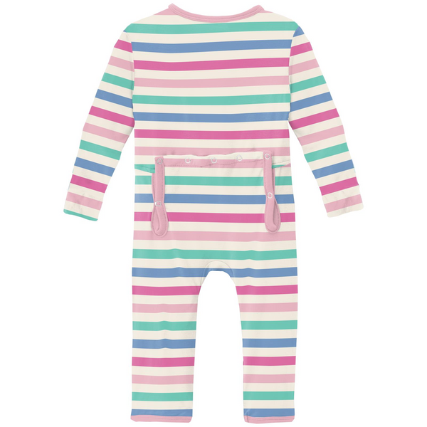 Print Coverall with 2 Way Zipper | Skip To My Lou Stripe