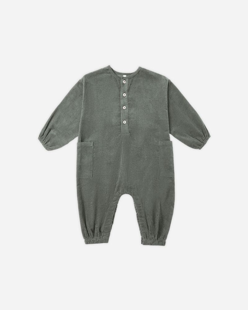 RELAXED WOVEN JUMPSUIT || EVERGREEN