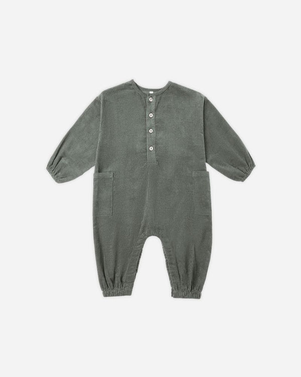 RELAXED WOVEN JUMPSUIT || EVERGREEN