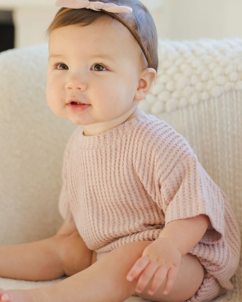 RELAXED BUBBLE ROMPER || ROSE