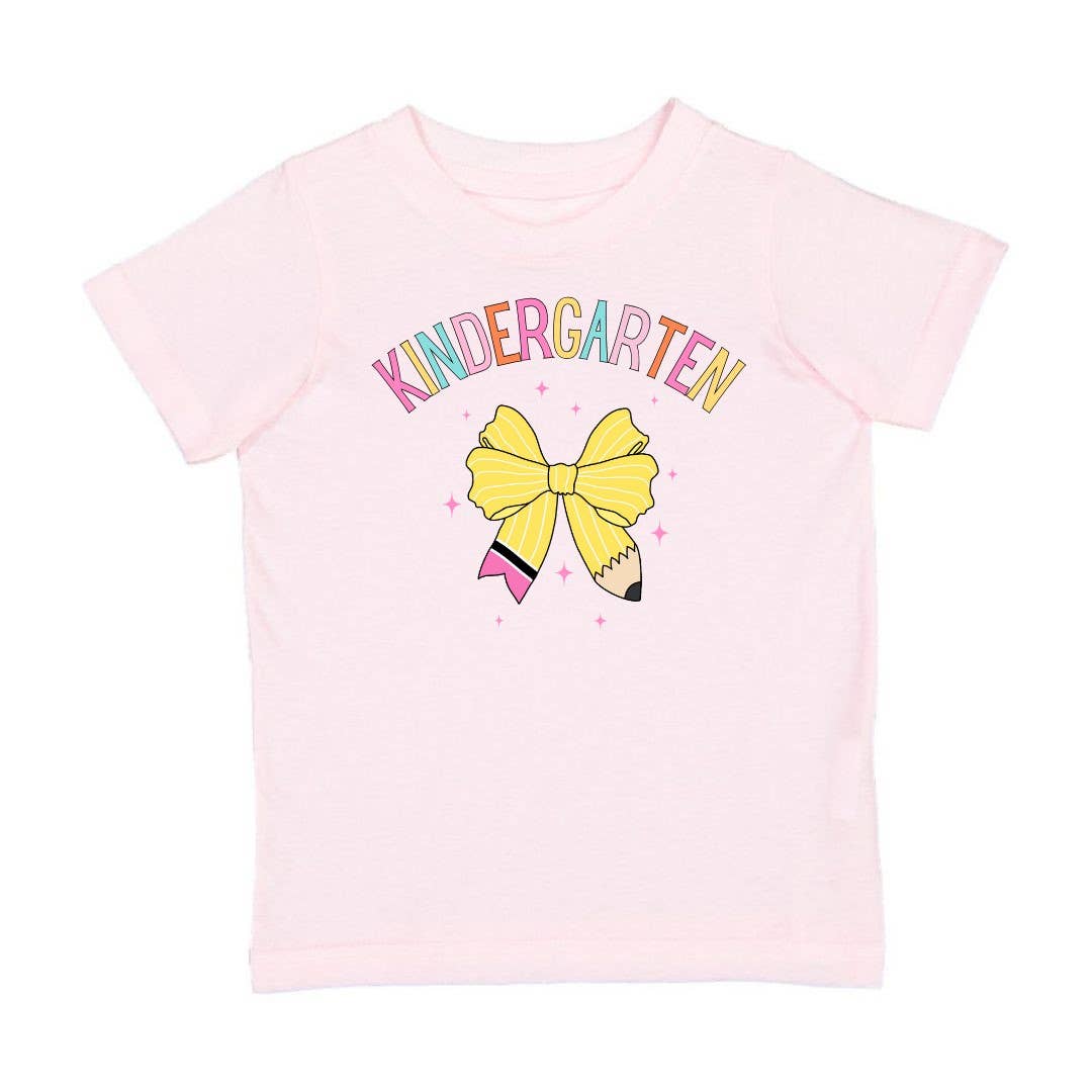 Kindergarten Pencil Bow Short Sleeve T-Shirt