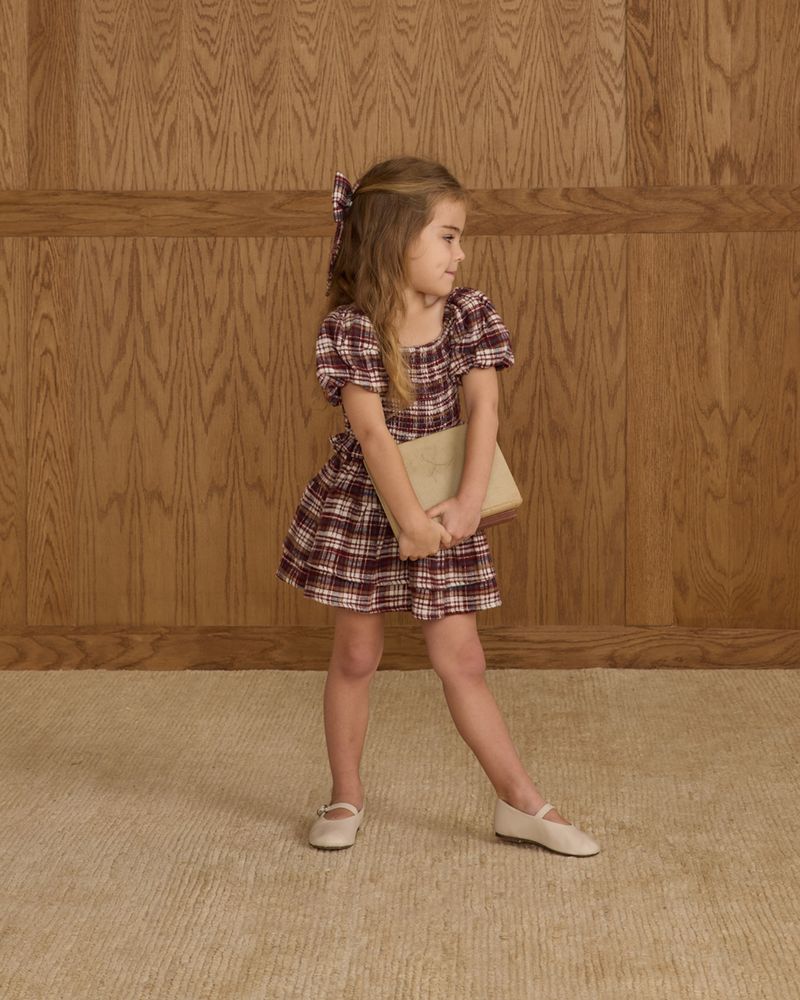 TIERED MINI SKIRT || BURGUNDY PLAID