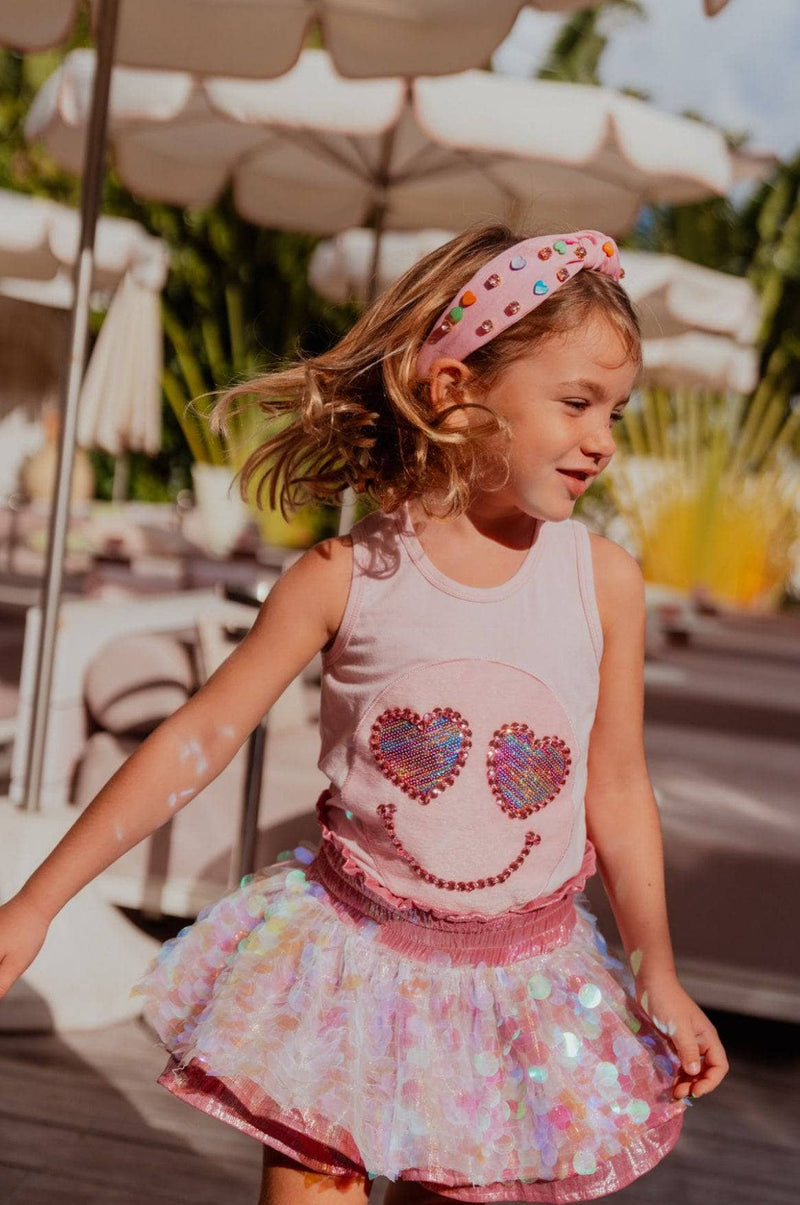 Paillette Metallic Skort | Pink