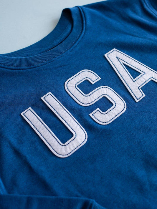 Felt Applique USA Sweatshirt | Youth