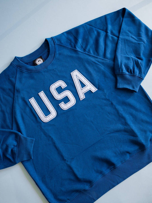 Felt Applique USA Sweatshirt | Adult