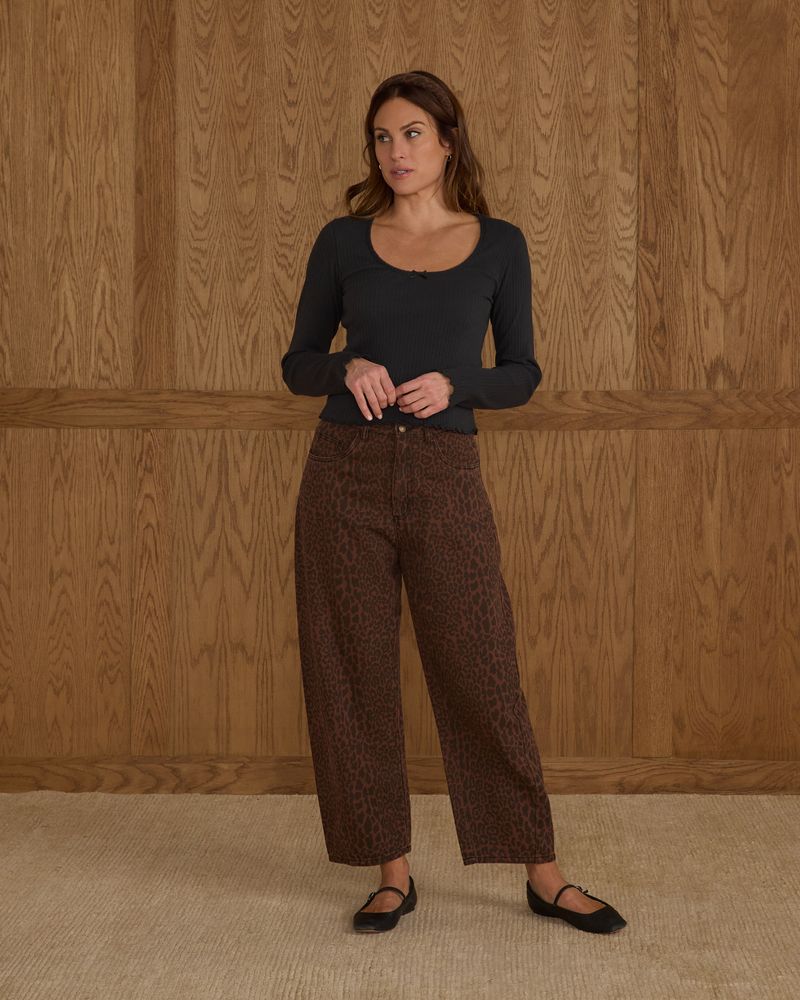 BARREL DENIM || LEOPARD