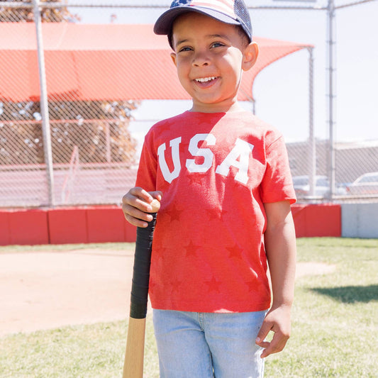 USA Stars Print Shirt | Red
