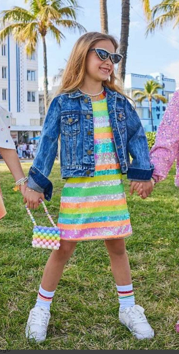 Sequin Summer Stripe Tank Dress