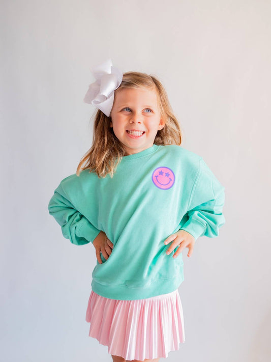 Anything Is Possible Smiley Sweatshirt | Aqua