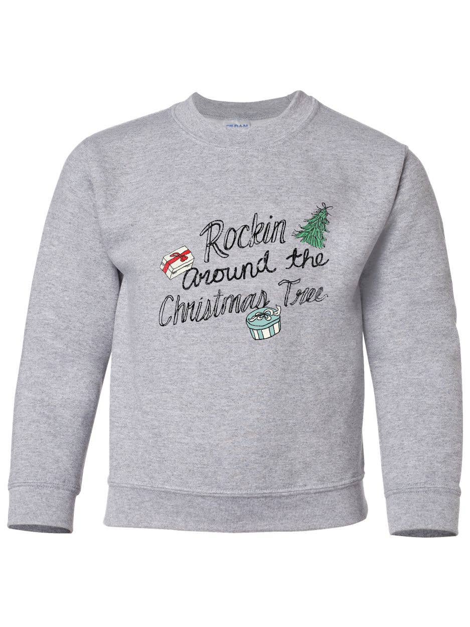 Youth Rockin' Around the Christmas Tree Gray Sweatshirt