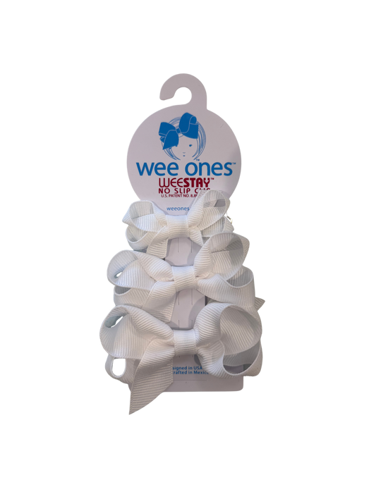 3 Pack Mini Bows | White