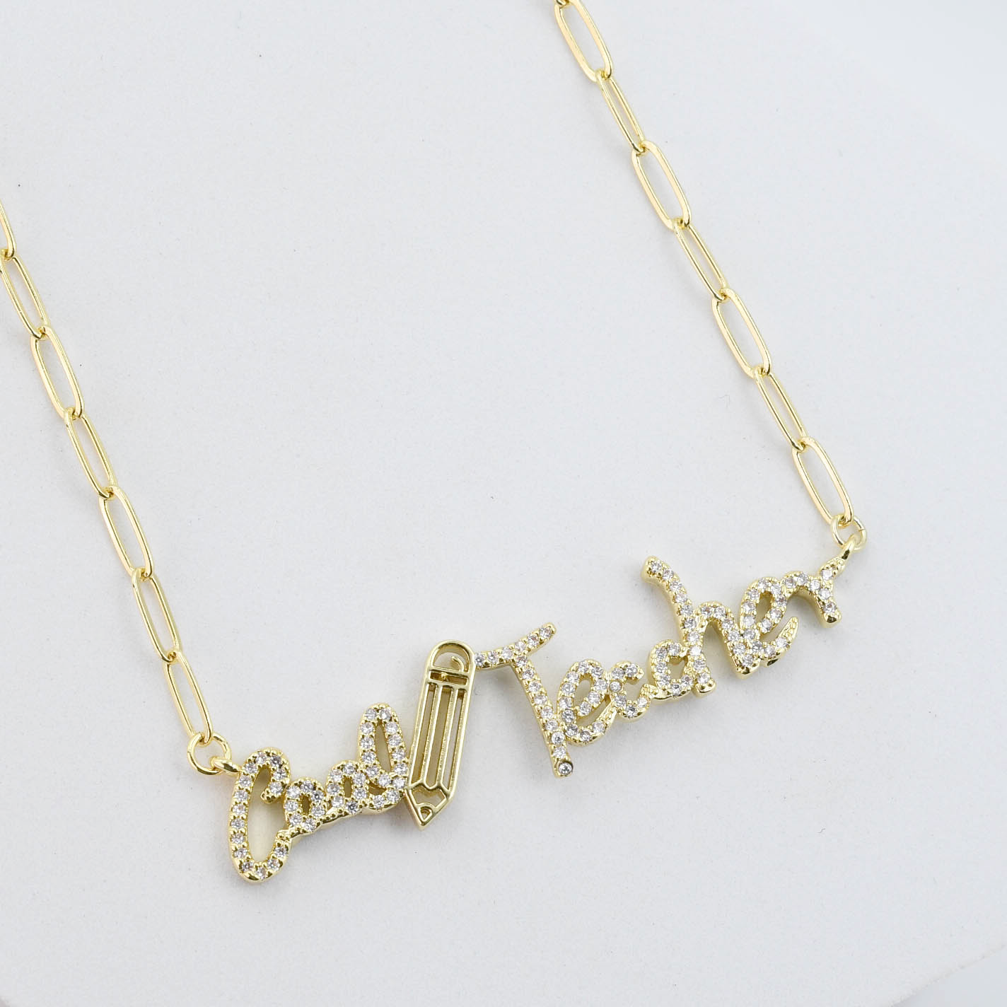 Cool Teacher Gold Necklace