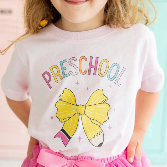 Preschool Pencil Bow Short Sleeve T-Shirt