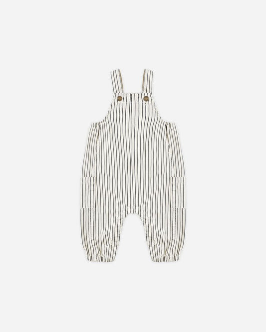 CARGO BABY OVERALL || NAVY PINSTRIPE