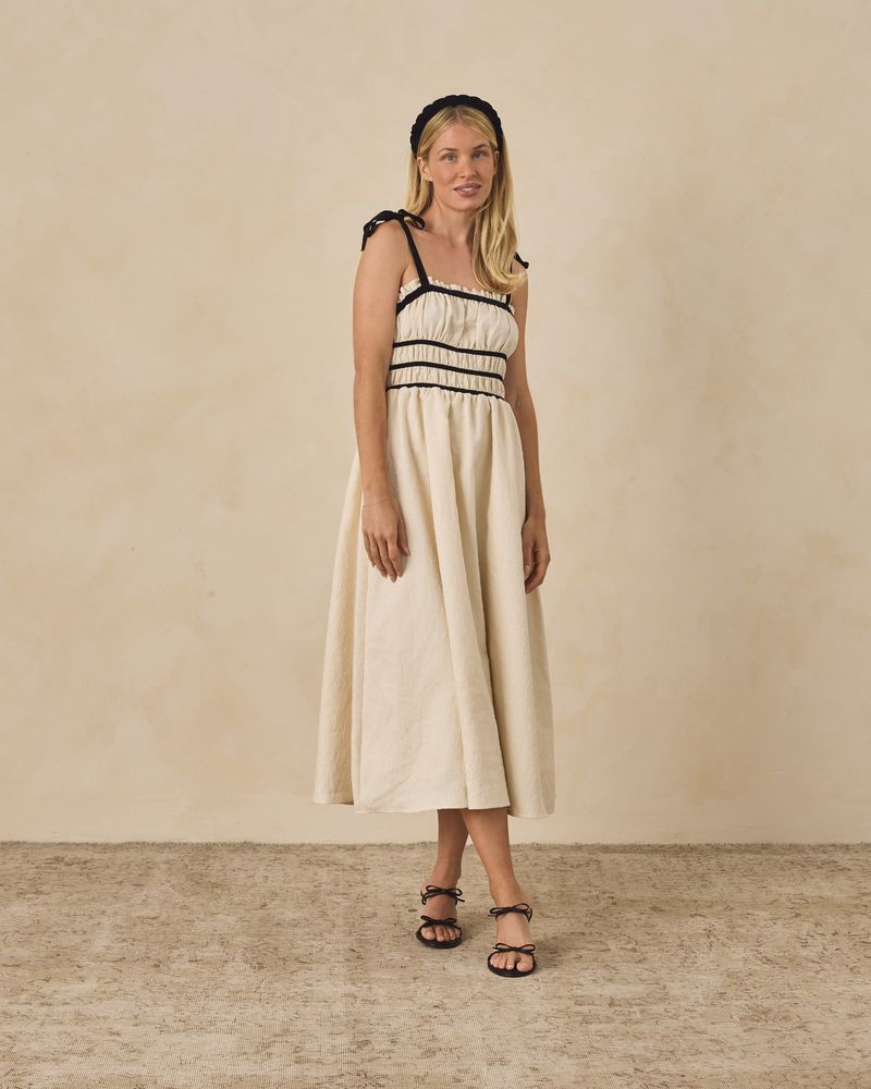 ANNABELLE DRESS || METALLIC IVORY - WOMENS