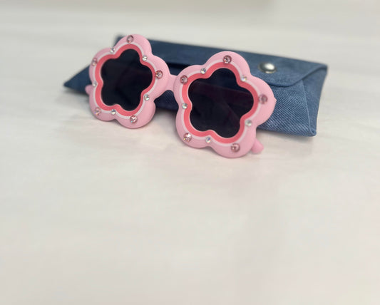 Flower Rhinestone Toddler Sunglasses | Pink