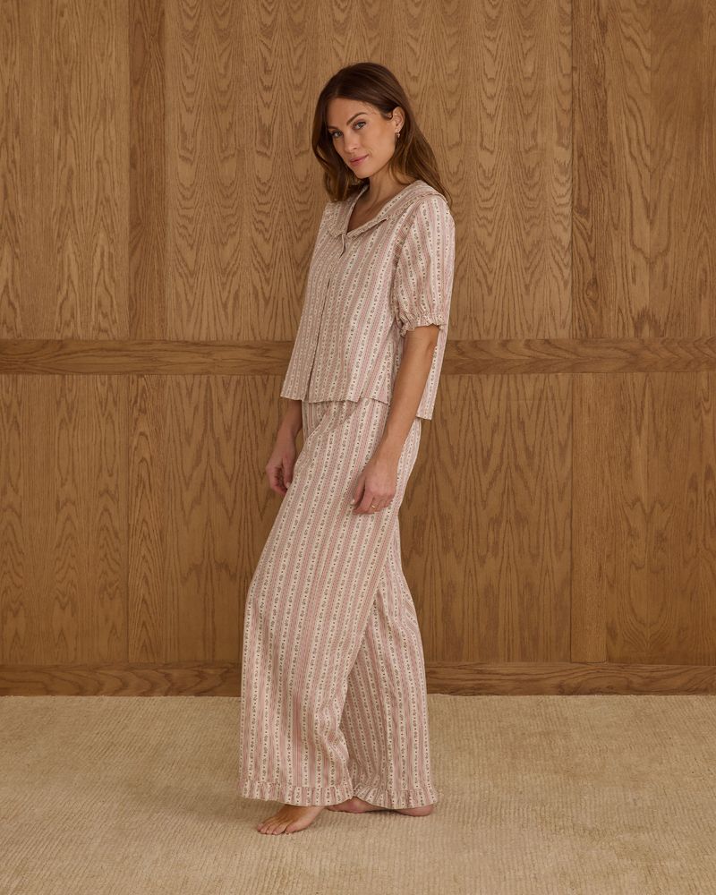 RUFFLE PAJAMAS || CANDY CANE STRIPE - WOMENS