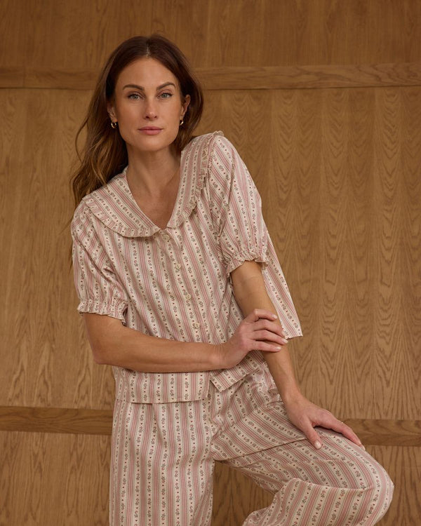 RUFFLE PAJAMAS || CANDY CANE STRIPE - WOMENS