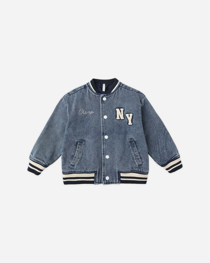 VARSITY JACKET || INDIGO DENIM