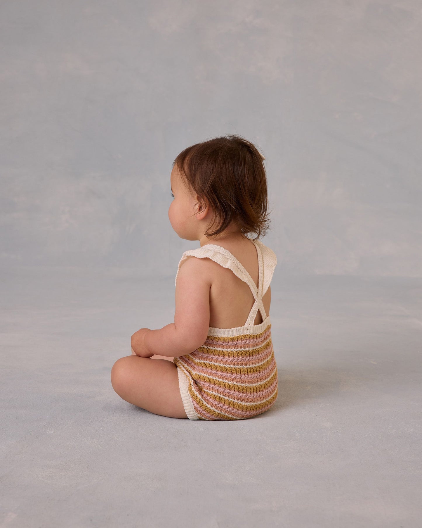 CROCHET ROMPER || PINK STRIPE