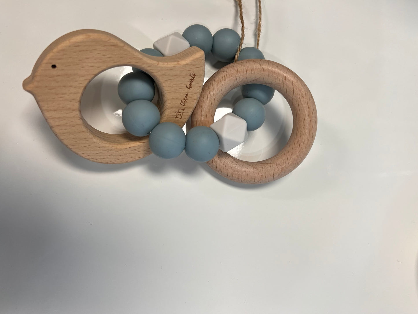 Dove Teething Rattle- Slate