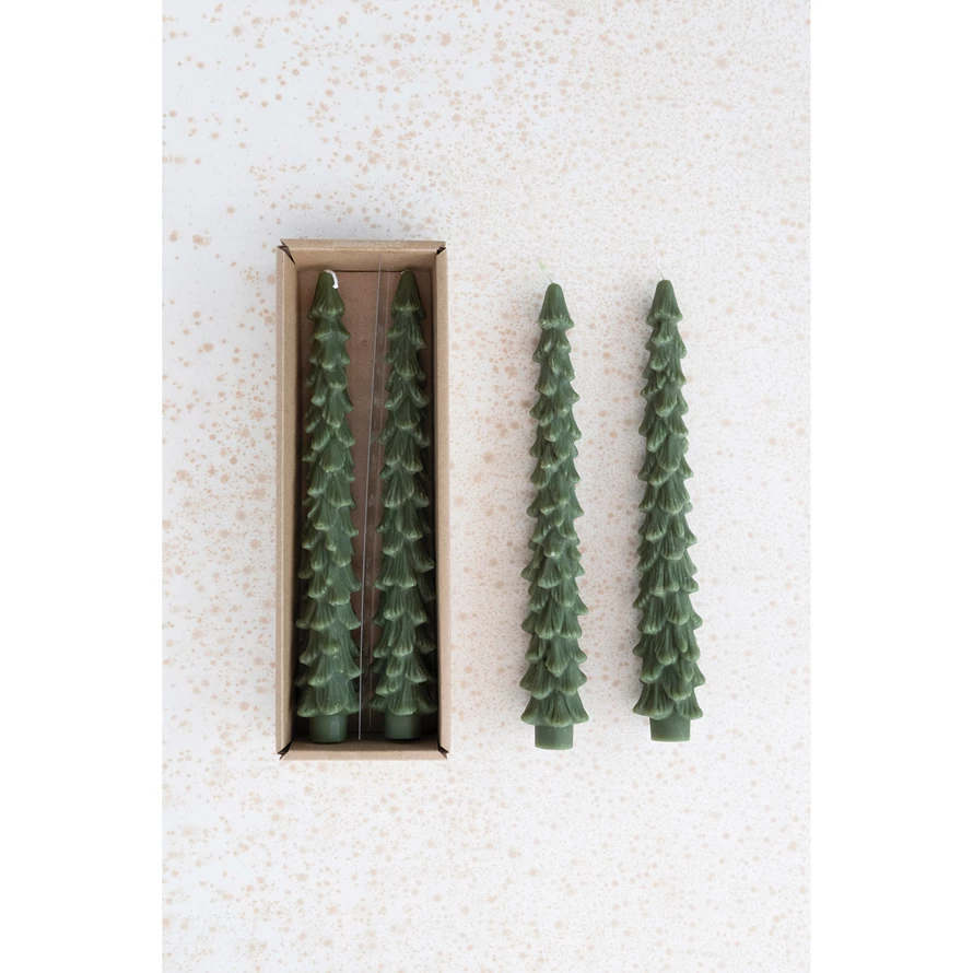Unscented Tree Shaped Taper Candles in Box
